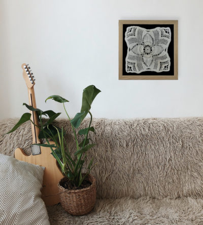 Crochet Wall Decor With Wooden Frame by SGJ