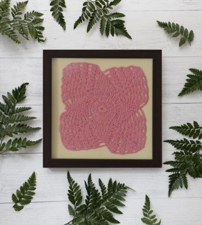 Crochet Wall Decor With Wooden Frame by SGJ