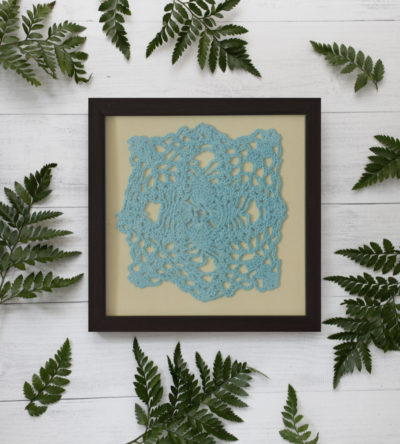 Crochet Wall Decor With Wooden Frame by SGJ