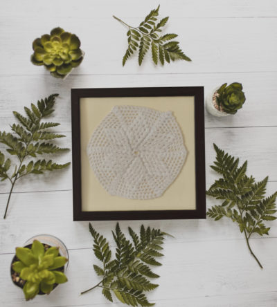 Crochet Wall Decor With Wooden Frame by SGJ