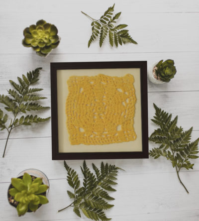 Crochet Wall Decor With Wooden Frame by SGJ