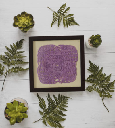 Crochet Wall Decor With Wooden Frame by SGJ