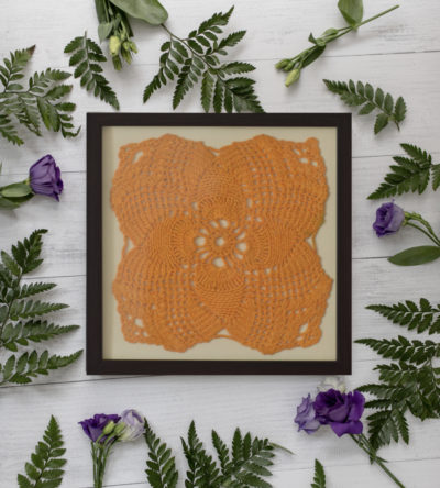 Crochet Wall Decor With Wooden Frame by SGJ