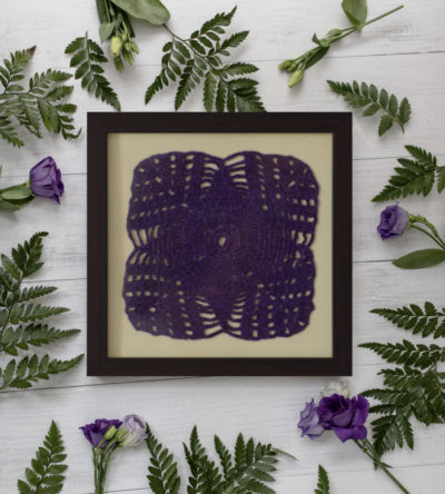 Crochet Wall Decor With Wooden Frame by SGJ