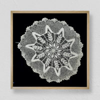 Leaf-web Doily With Wooden Frame